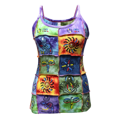 Women's Traditional Cotton Patchwork Summer Hippie Tank Top