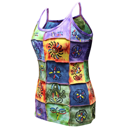 Women's Traditional Cotton Patchwork Summer Hippie Tank Top