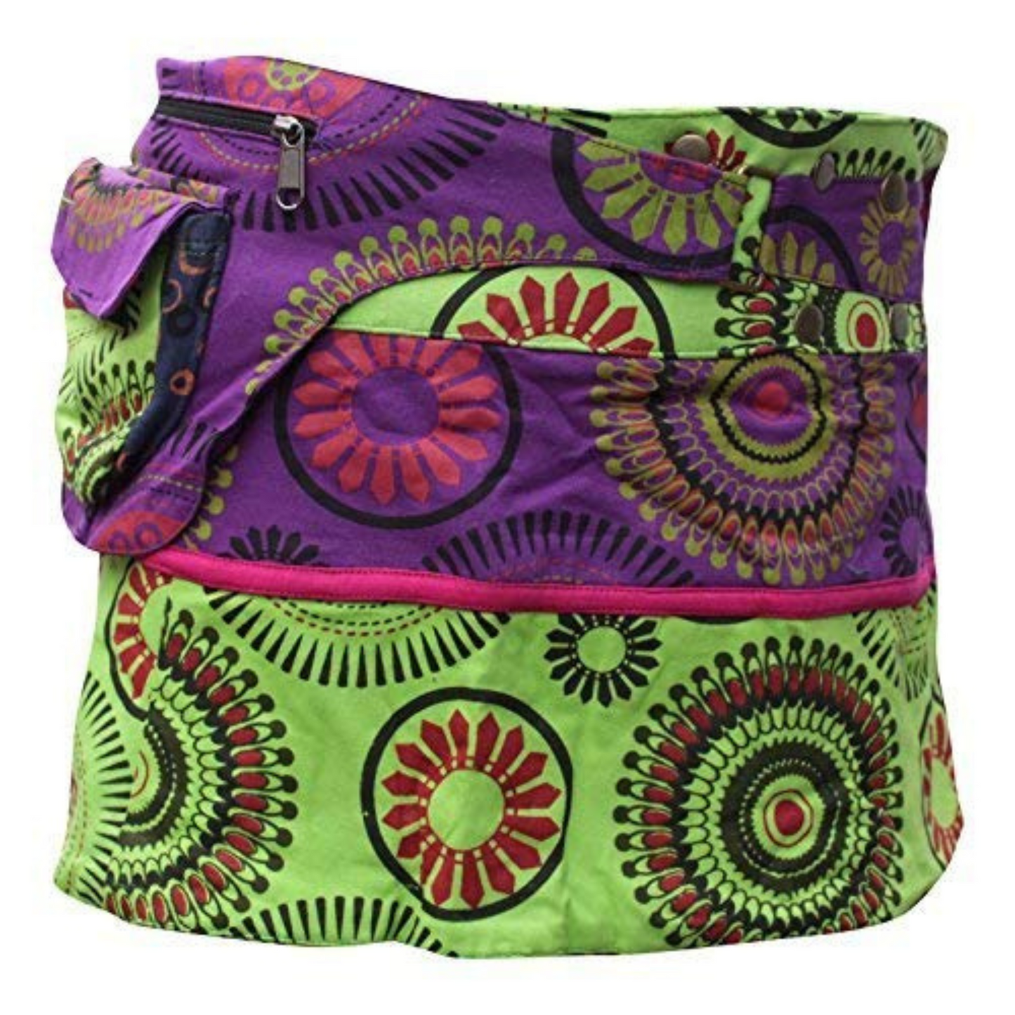 WOMEN REVERSIBLE BOTH SIDE WRAP ROUND HIPPIE POPPER SKIRTS