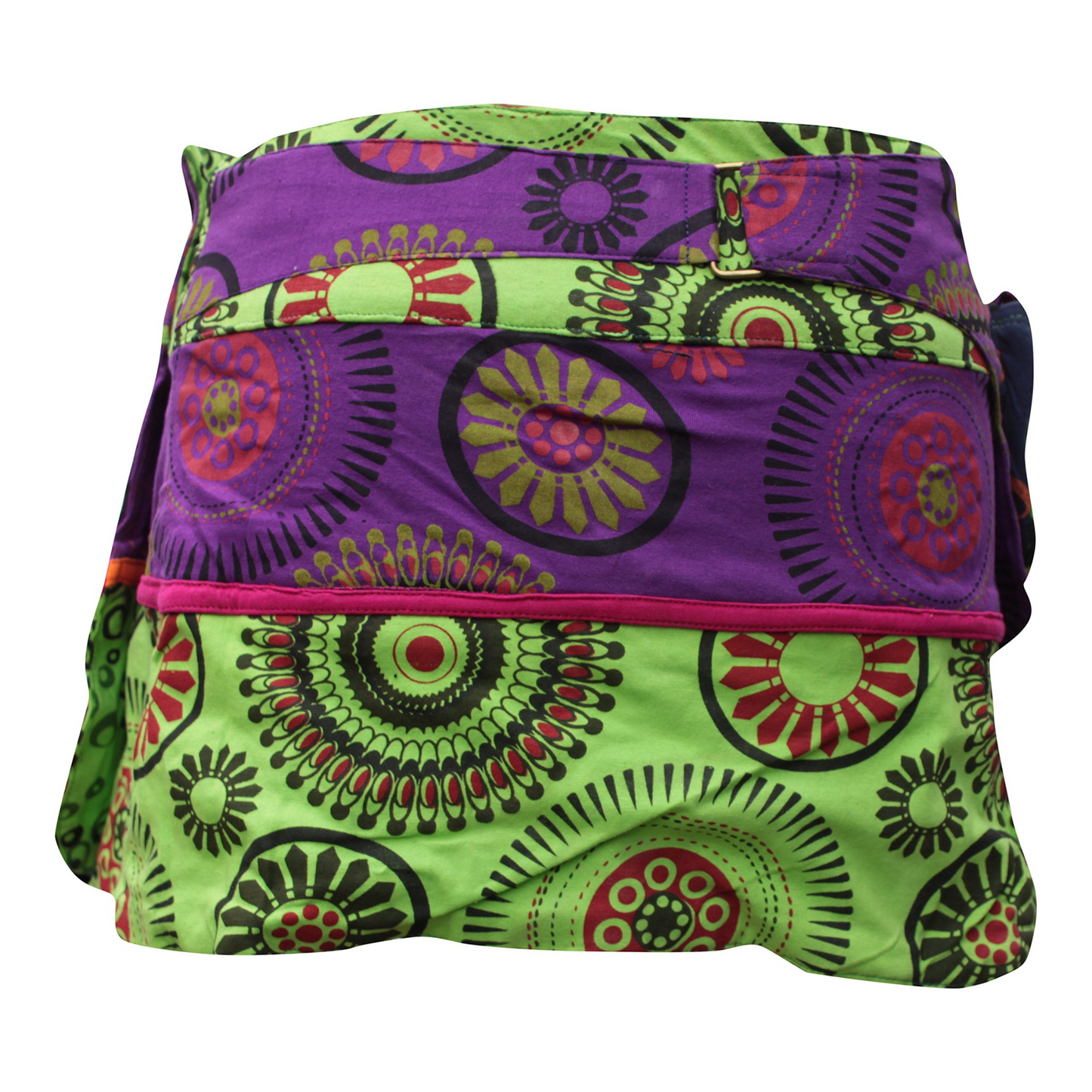 WOMEN REVERSIBLE BOTH SIDE WRAP ROUND HIPPIE POPPER SKIRTS