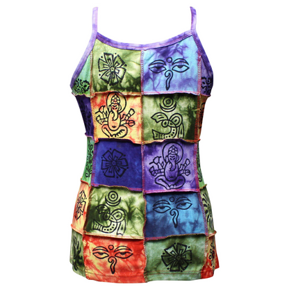 Women's Traditional Cotton Patchwork Summer Hippie Tank Top