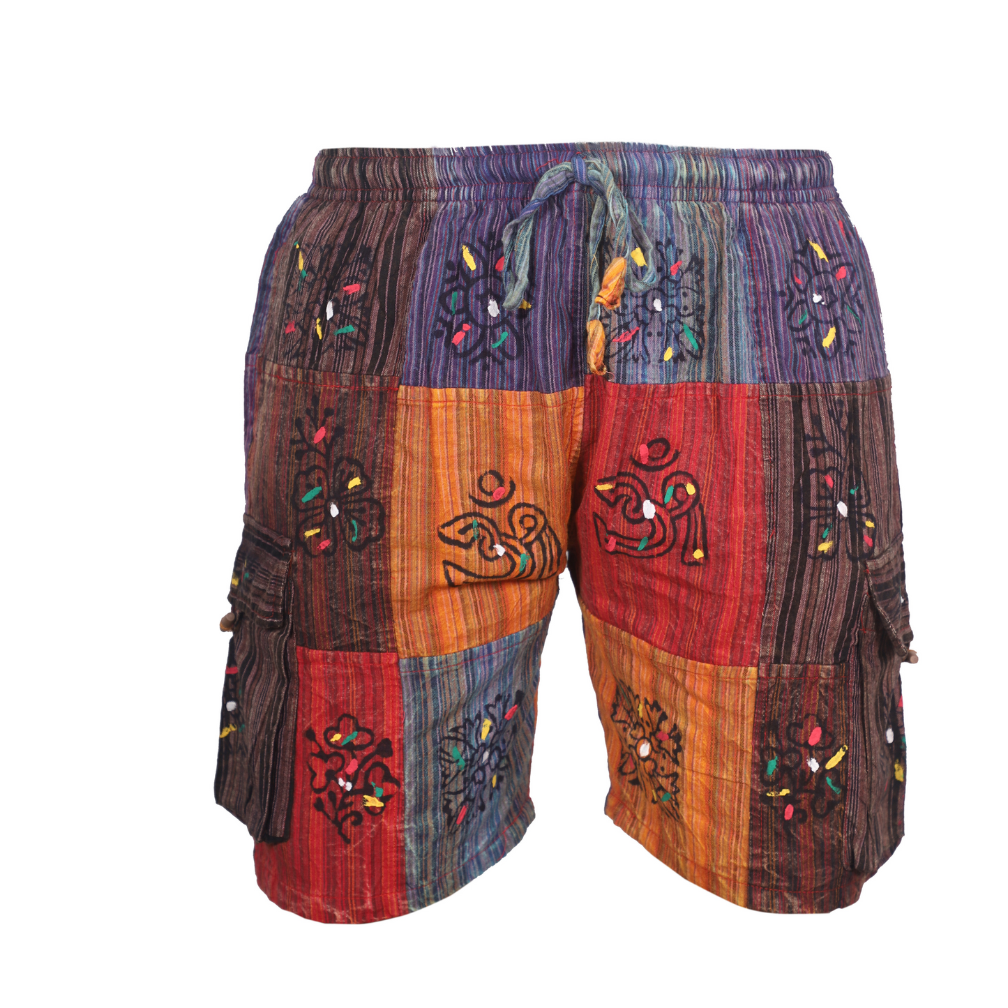 Ezhippie Men's Patchwork Comfortable Hippie Pants - Festival Summer Shorts