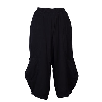 Men's Casual Relaxed Fit Elastic Waist Hippie Cotton Cargo Trouser