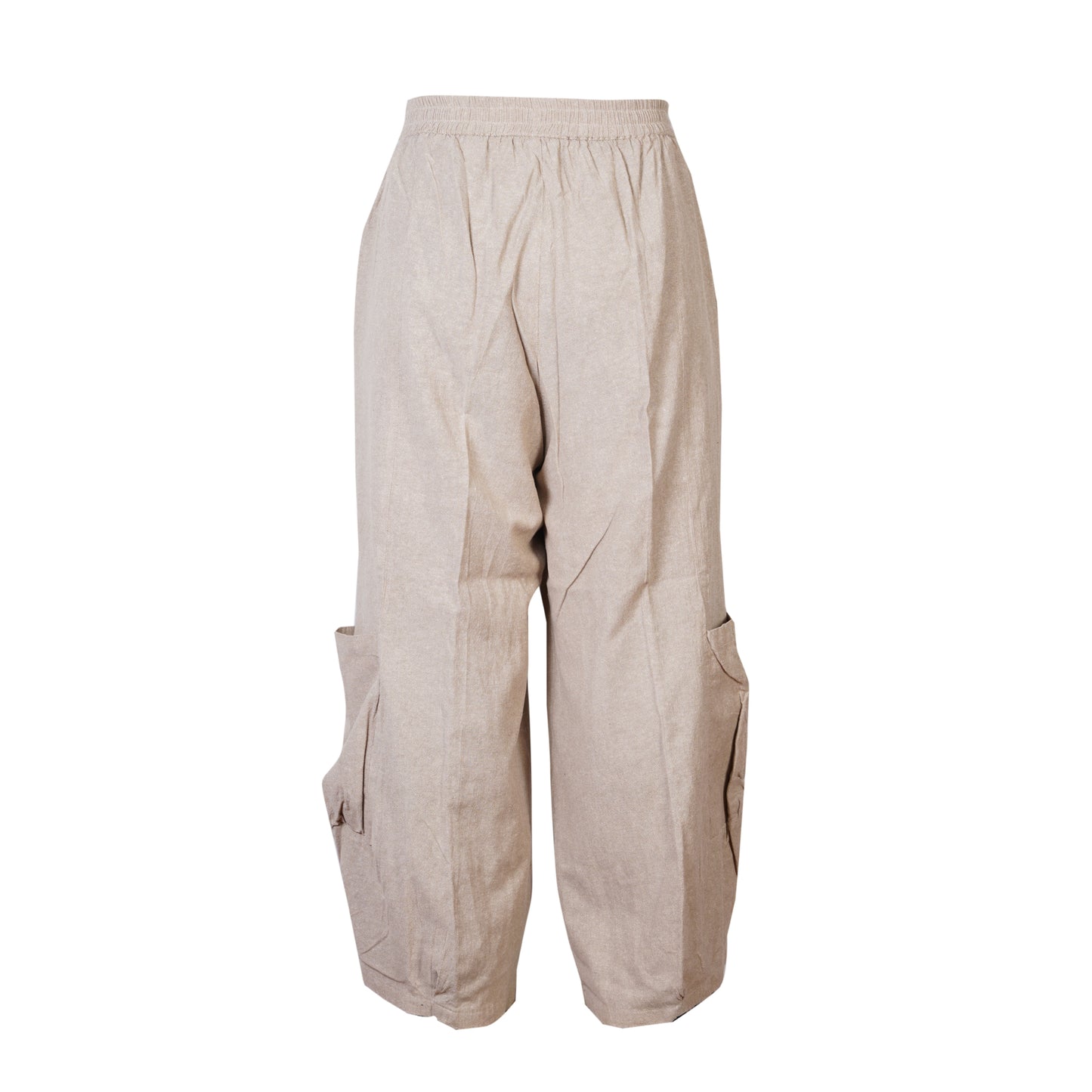 Men's Casual Relaxed Fit Elastic Waist Hippie Cotton Cargo Trouser