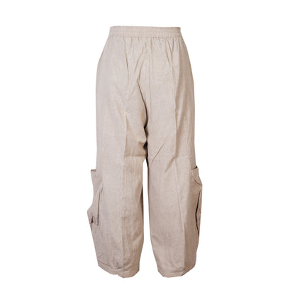 Men's Casual Relaxed Fit Elastic Waist Hippie Cotton Cargo Trouser