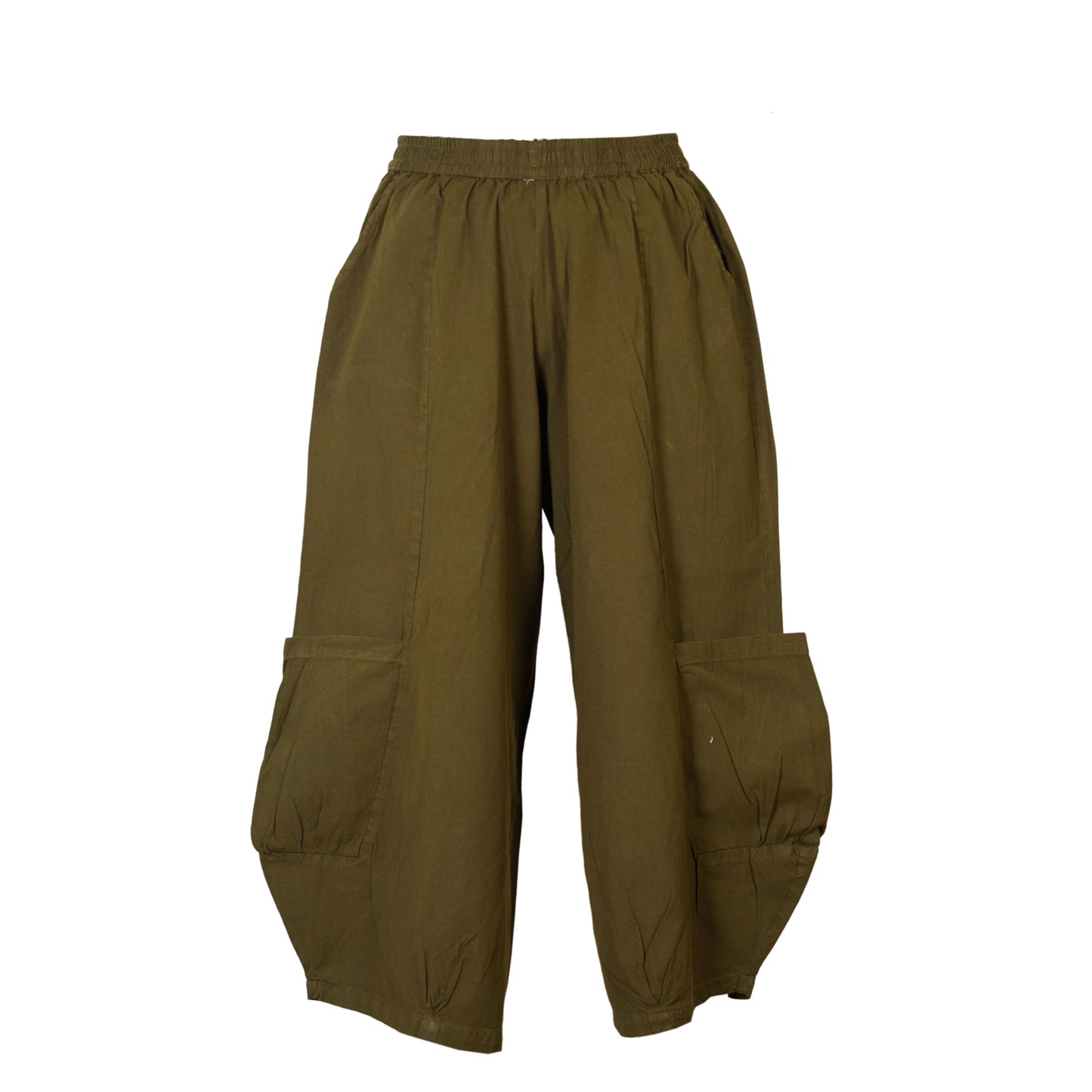 Men's Casual Relaxed Fit Elastic Waist Hippie Cotton Cargo Trouser