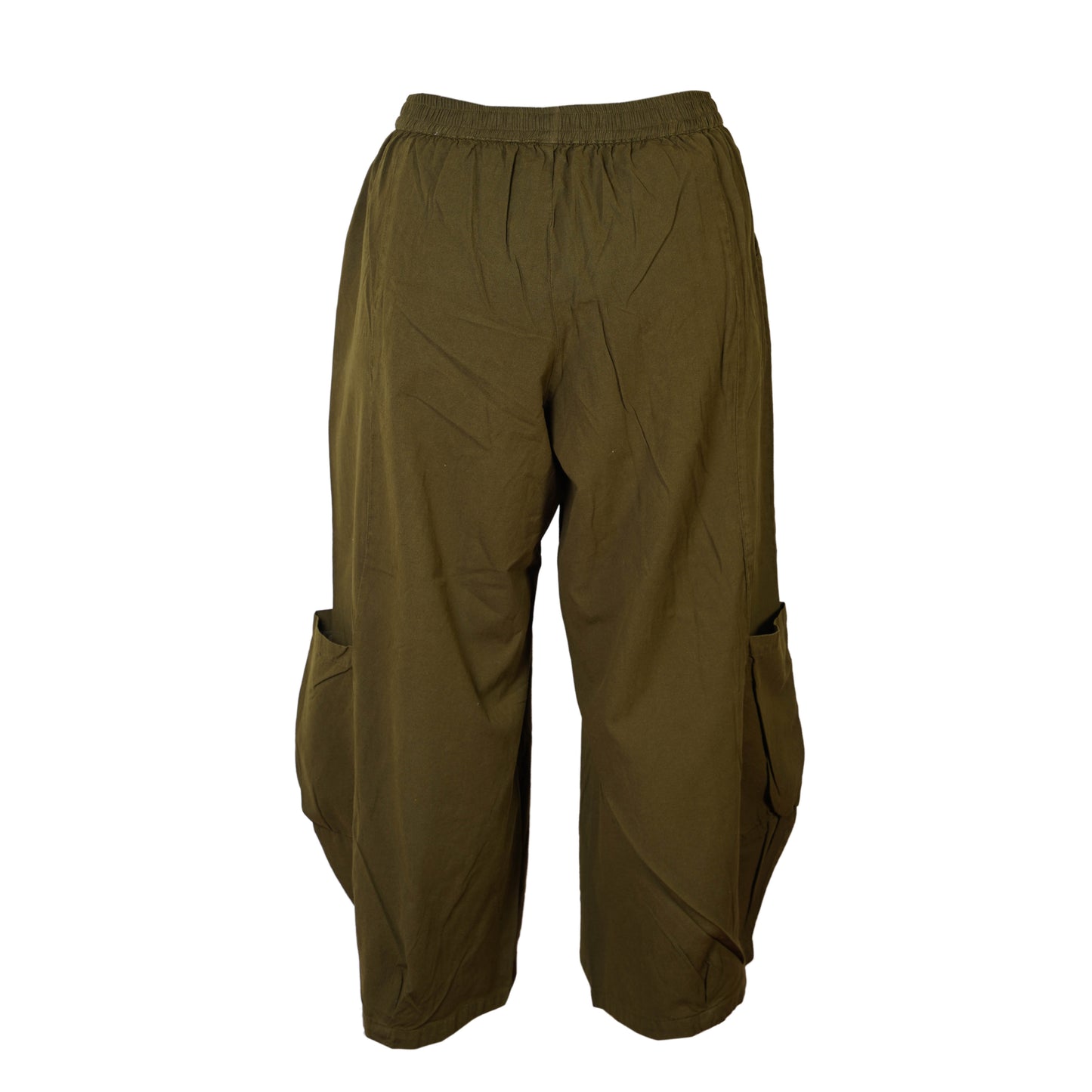 Men's Casual Relaxed Fit Elastic Waist Hippie Cotton Cargo Trouser