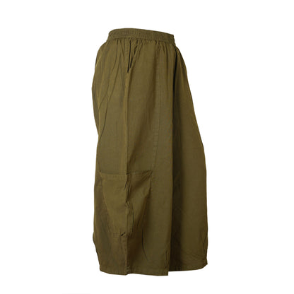 Men's Casual Relaxed Fit Elastic Waist Hippie Cotton Cargo Trouser