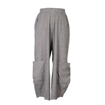 Men's Casual Relaxed Fit Elastic Waist Hippie Cotton Cargo Trouser