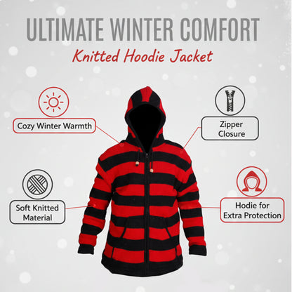 Men's Striped Zip Up Hooded Jacket