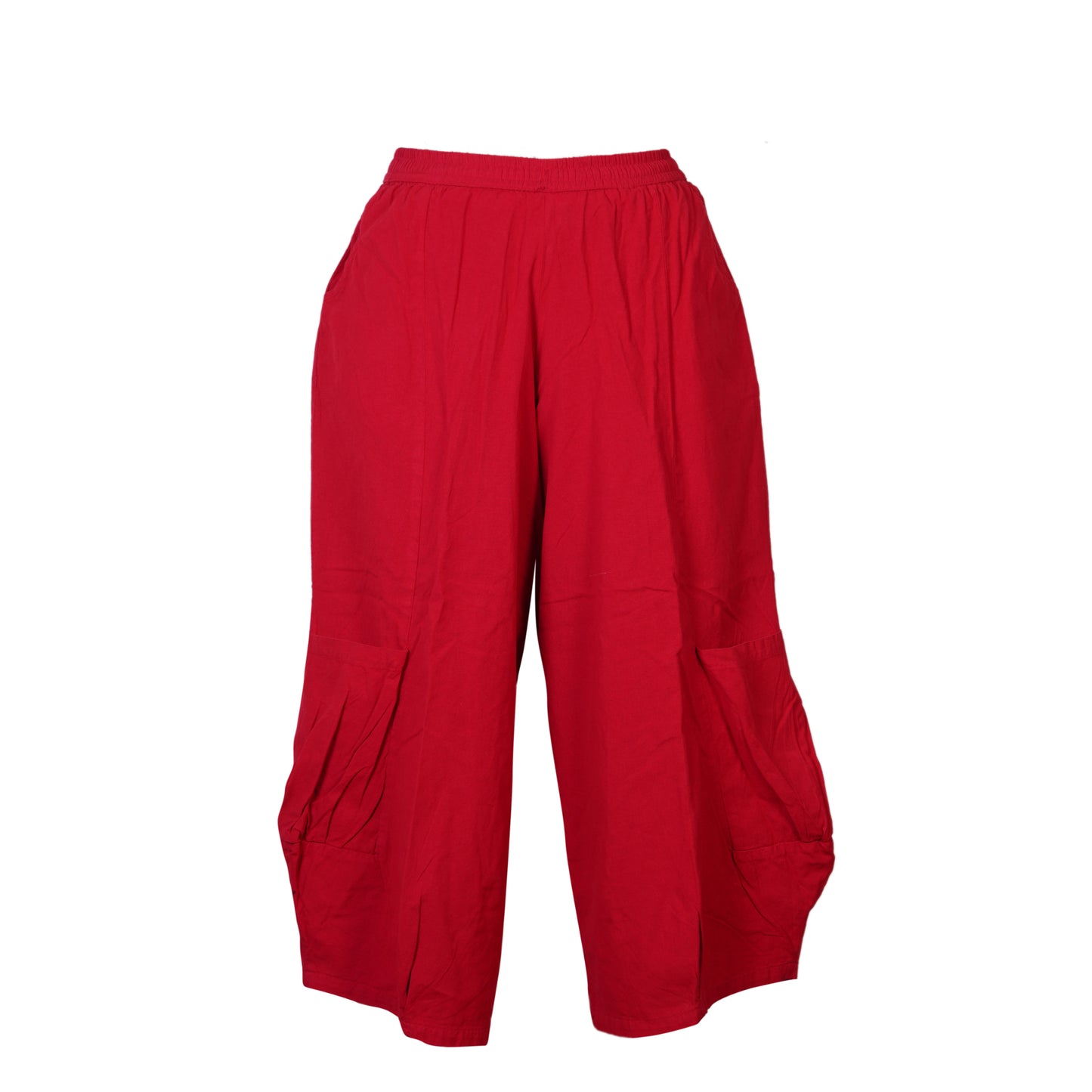 Men's Casual Relaxed Fit Elastic Waist Hippie Cotton Cargo Trouser