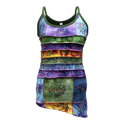 Women's Traditional Cotton Patchwork Summer Hippie Tank Top