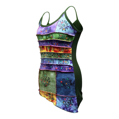 Women's Traditional Cotton Patchwork Summer Hippie Tank Top