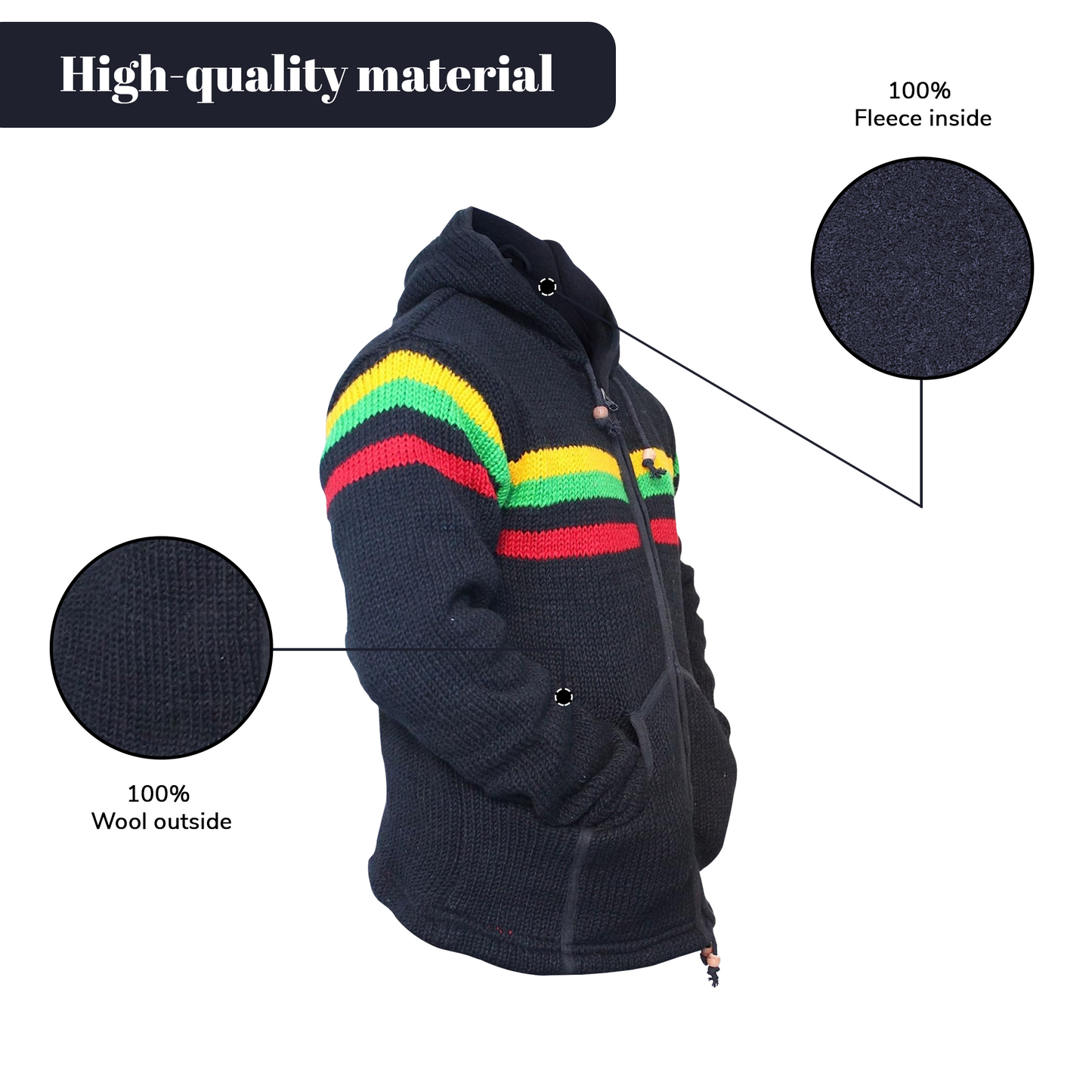 Men's Winter Rasta Hippie Jacket