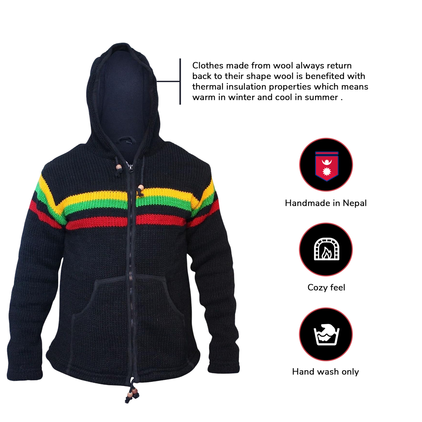 Men's Winter Rasta Hippie Jacket