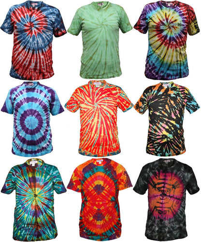 Our best selling staple unisex tie dye t-shirt. Nail the DIY tie-dye trend the easy way. Features a crew neck, drop shoulders, dad cut style in a soft, cotton. There are so many colours available in this bright and eye catching style that it'll be hard to decide what design to pick! 