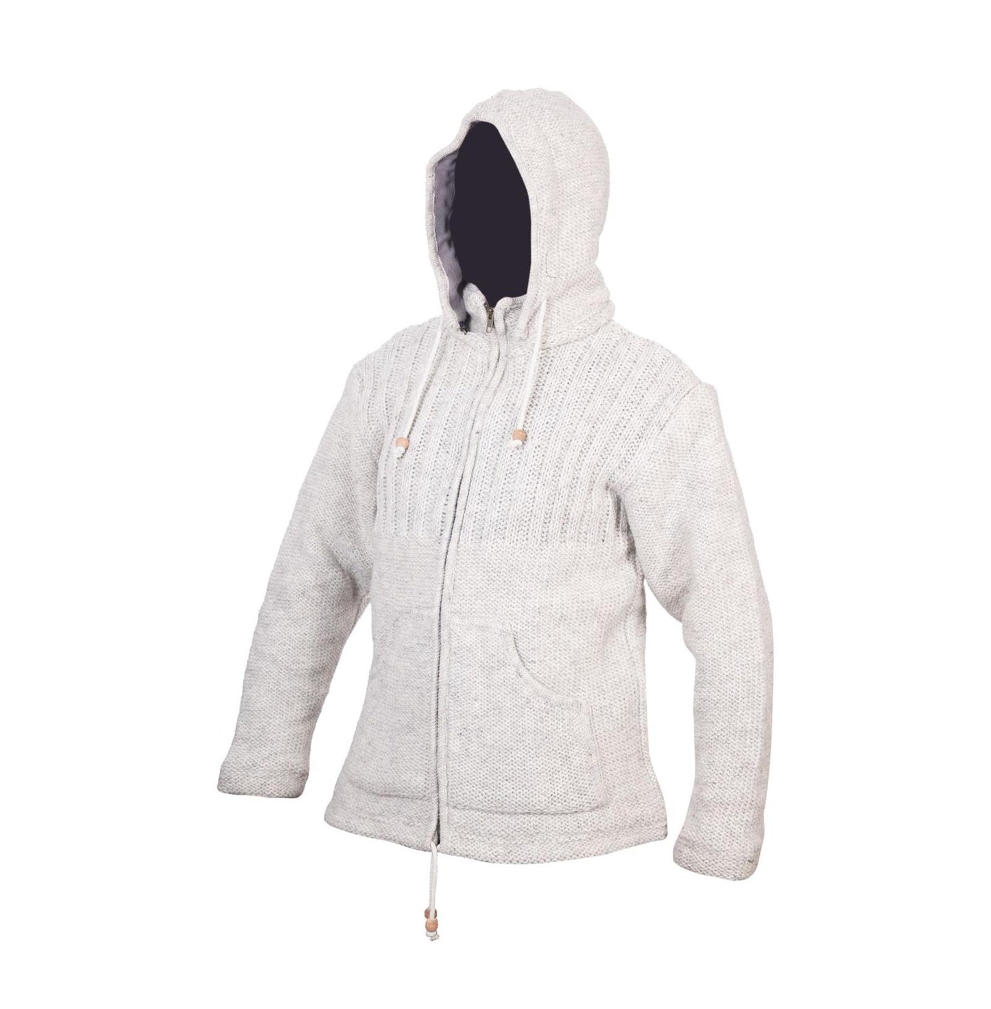 Men's Woolen High Neck Fleece Lined Camping Warm Jacket