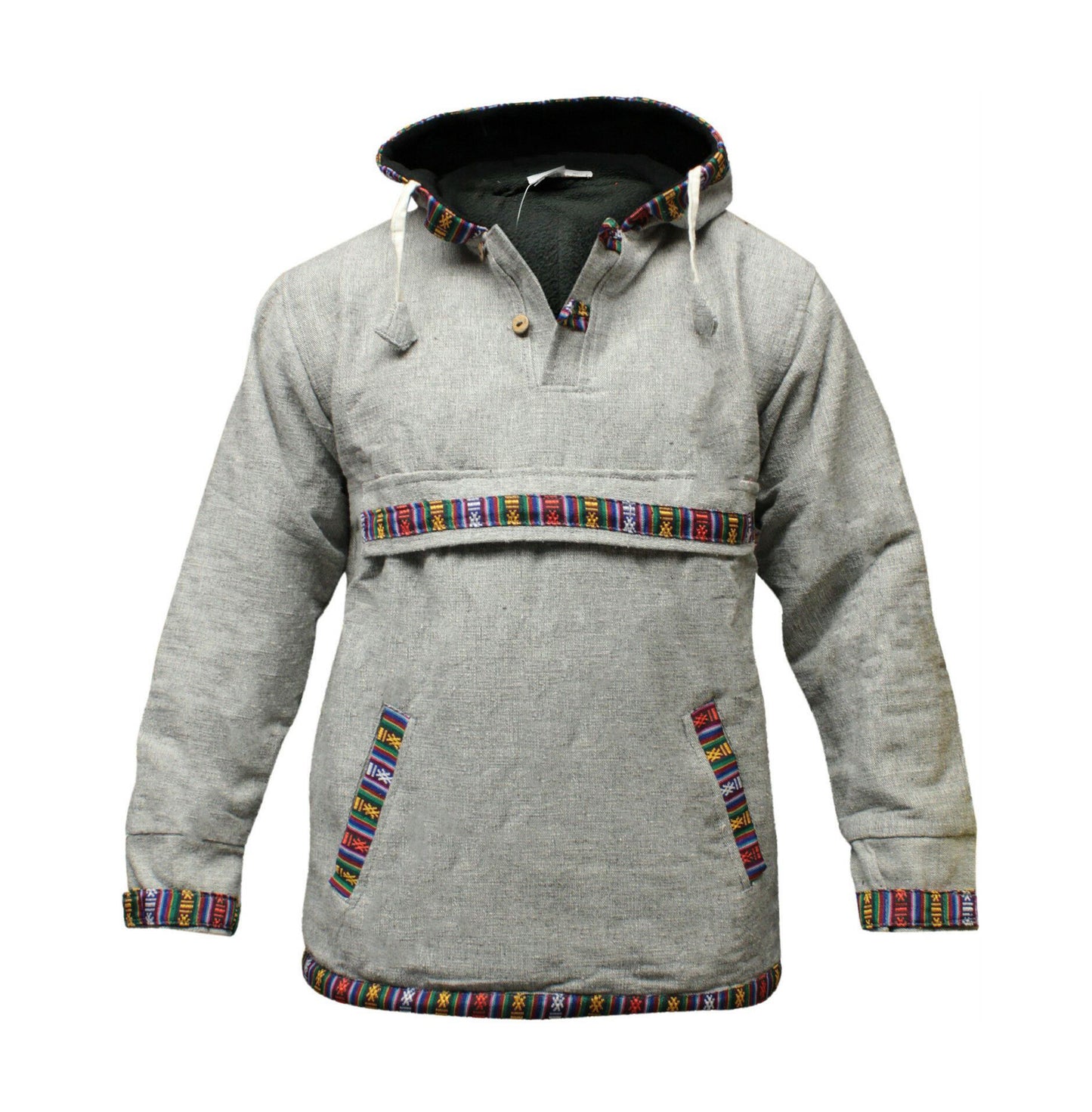 Unisex Woven Cotton Fleece Lined Pull Over