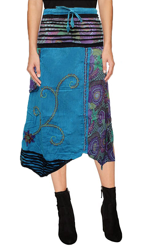 asymmetric-embroidered-floral-skirts-for-women