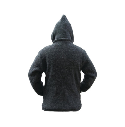 Men's Woolen High Neck Fleece Lined Camping Warm Jacket
