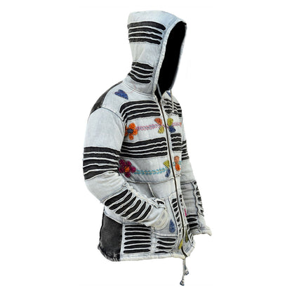 Women's Stonewashed Gothic Hippie Hooded Jacket