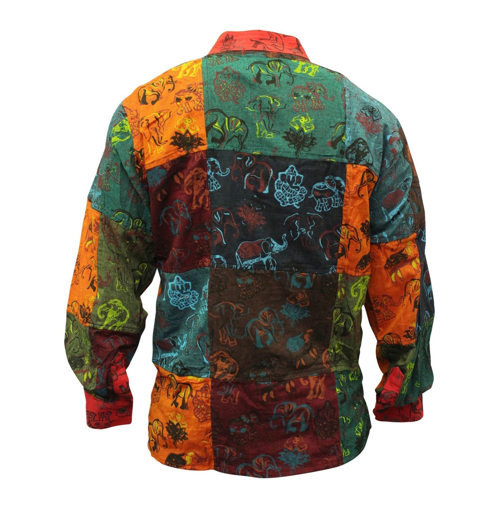 long-sleeve-elephant-printed-kurtha-shirt-for-men