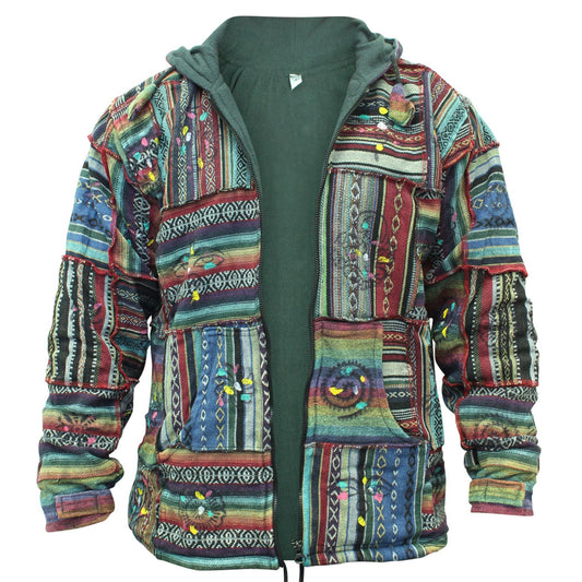 Men's Cotton Outstiched Hippie Hoodie Jacket