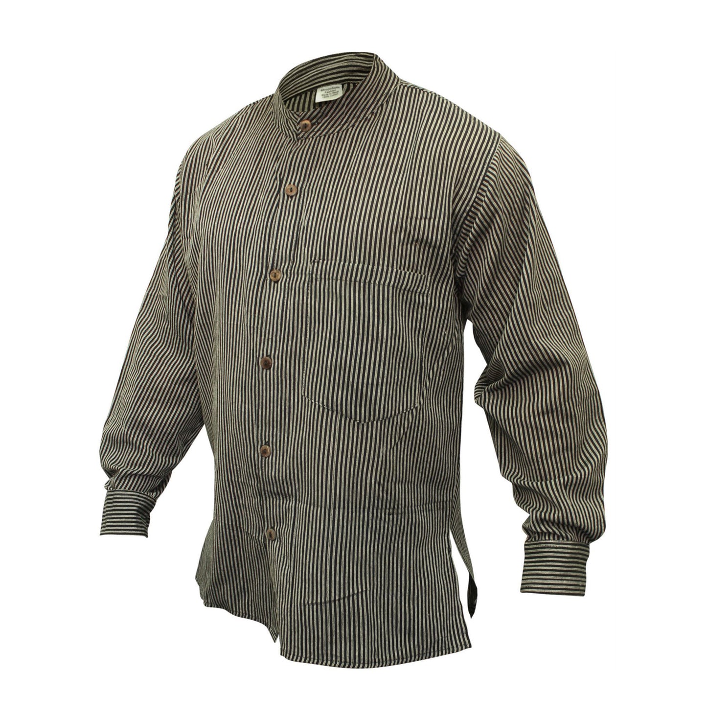 mens-pinstripe-collarless-classic-summer-shirt