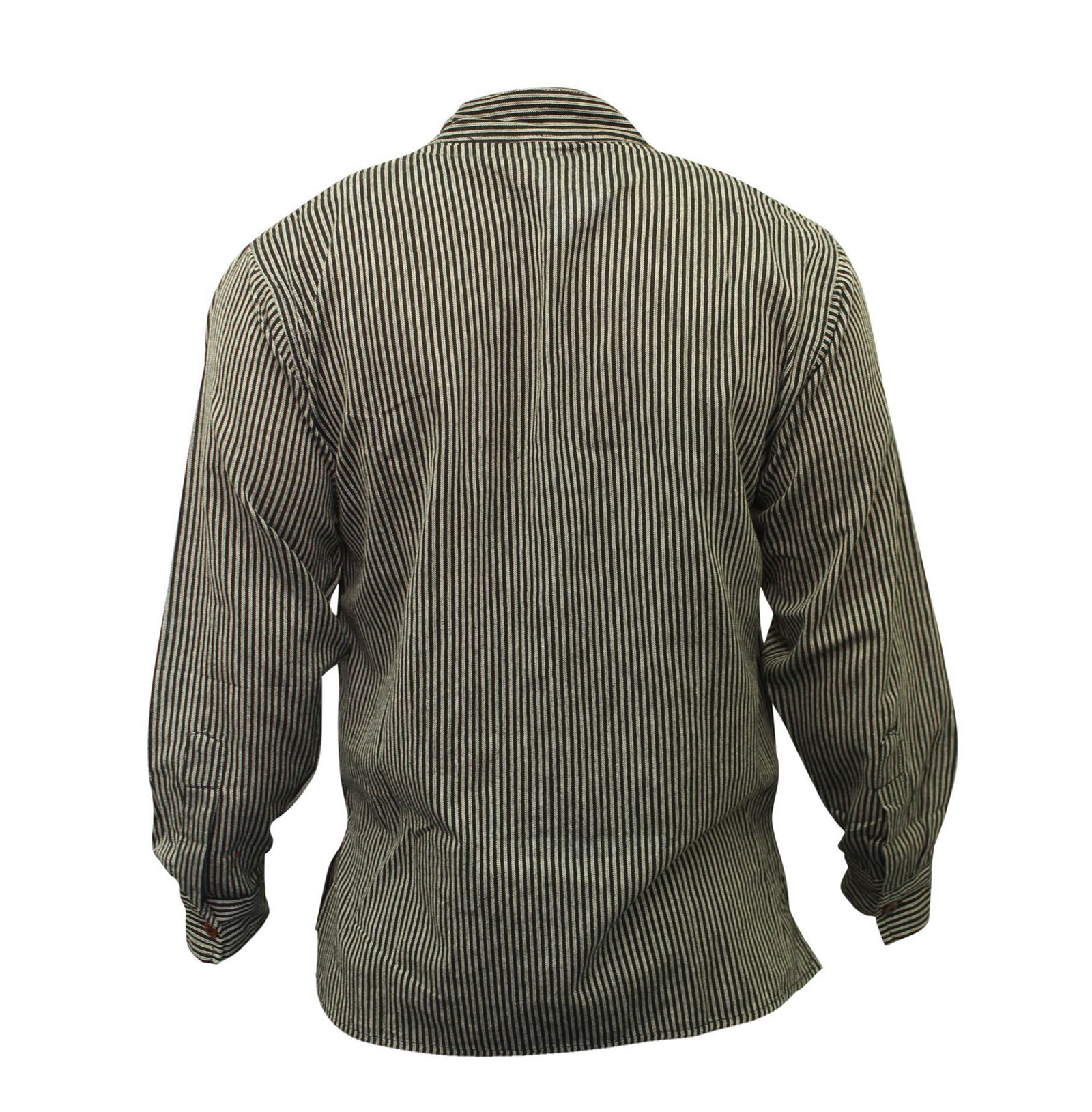 mens-pinstripe-collarless-classic-summer-shirt