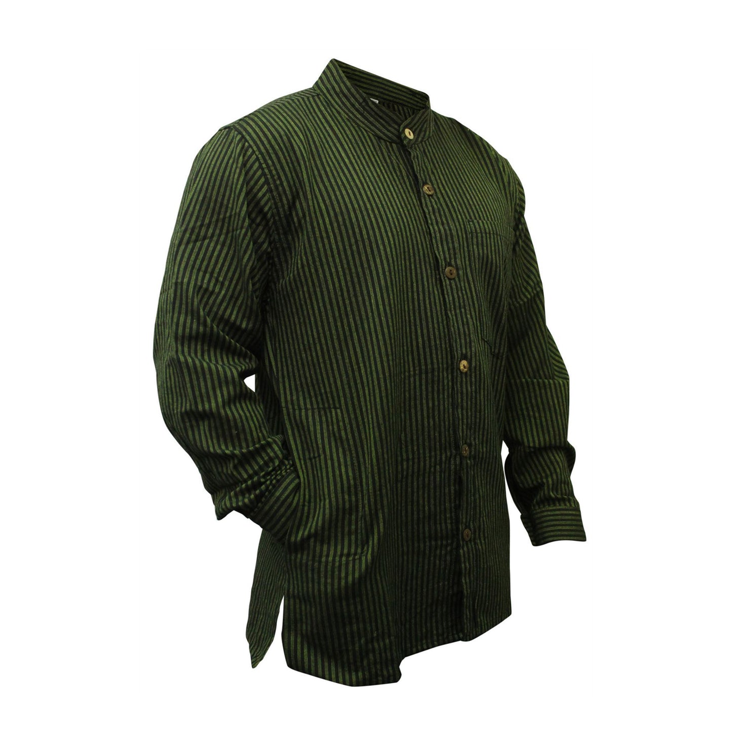 mens-pinstripe-collarless-classic-summer-shirt