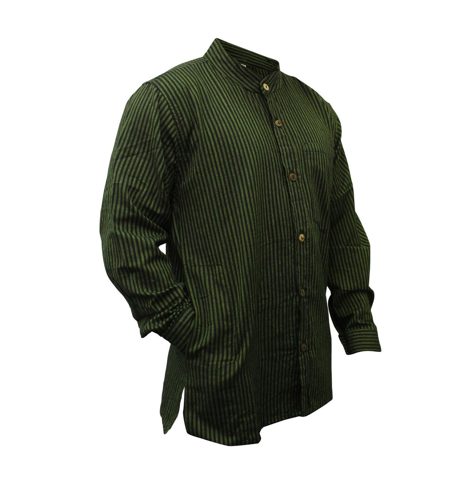 mens-pinstripe-collarless-classic-summer-shirt