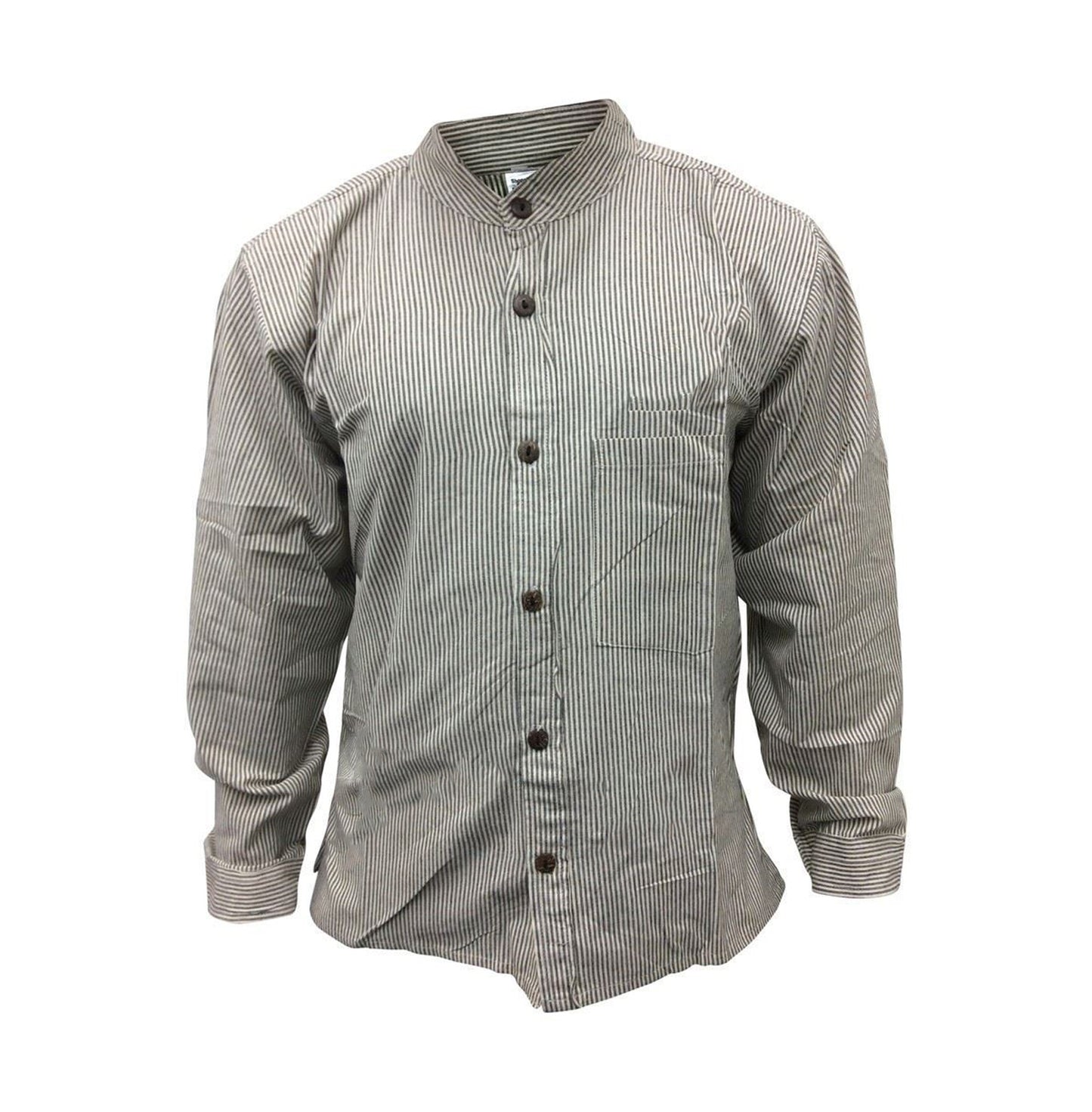 mens-pinstripe-collarless-classic-summer-shirt