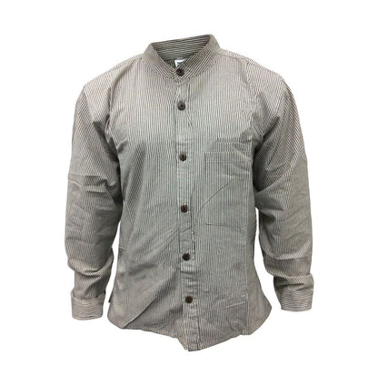mens-pinstripe-collarless-classic-summer-shirt