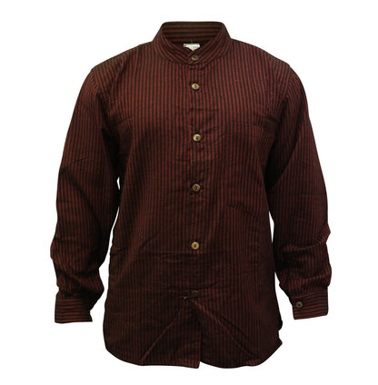 mens-pinstripe-collarless-classic-summer-shirt