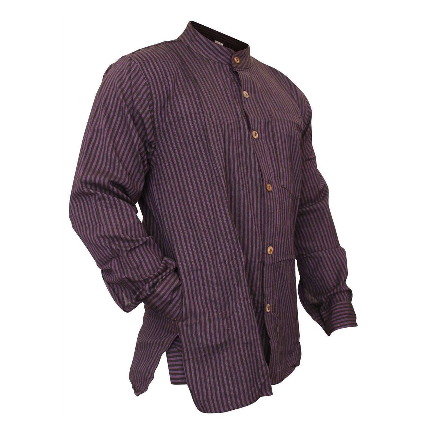 mens-pinstripe-collarless-classic-summer-shirt