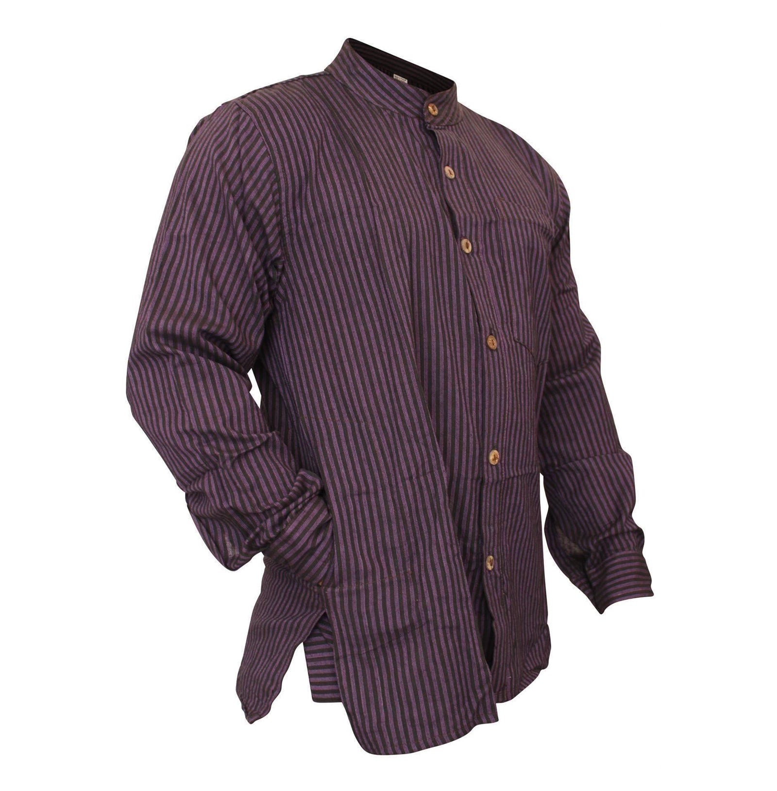 mens-pinstripe-collarless-classic-summer-shirt