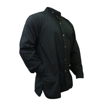 mens-pinstripe-collarless-classic-summer-shirt
