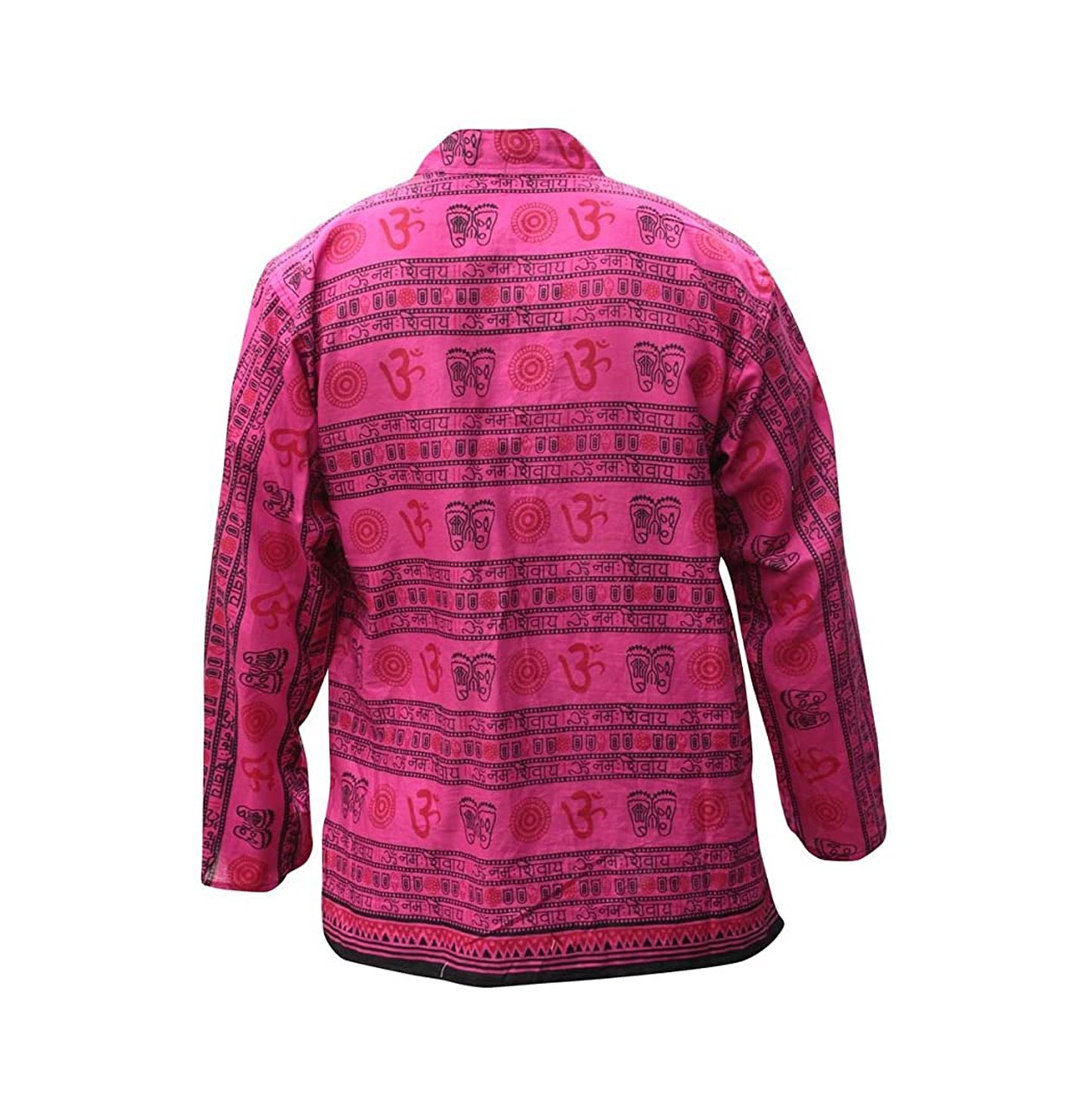 Men's Om Print Hippie Grandpa Shirt