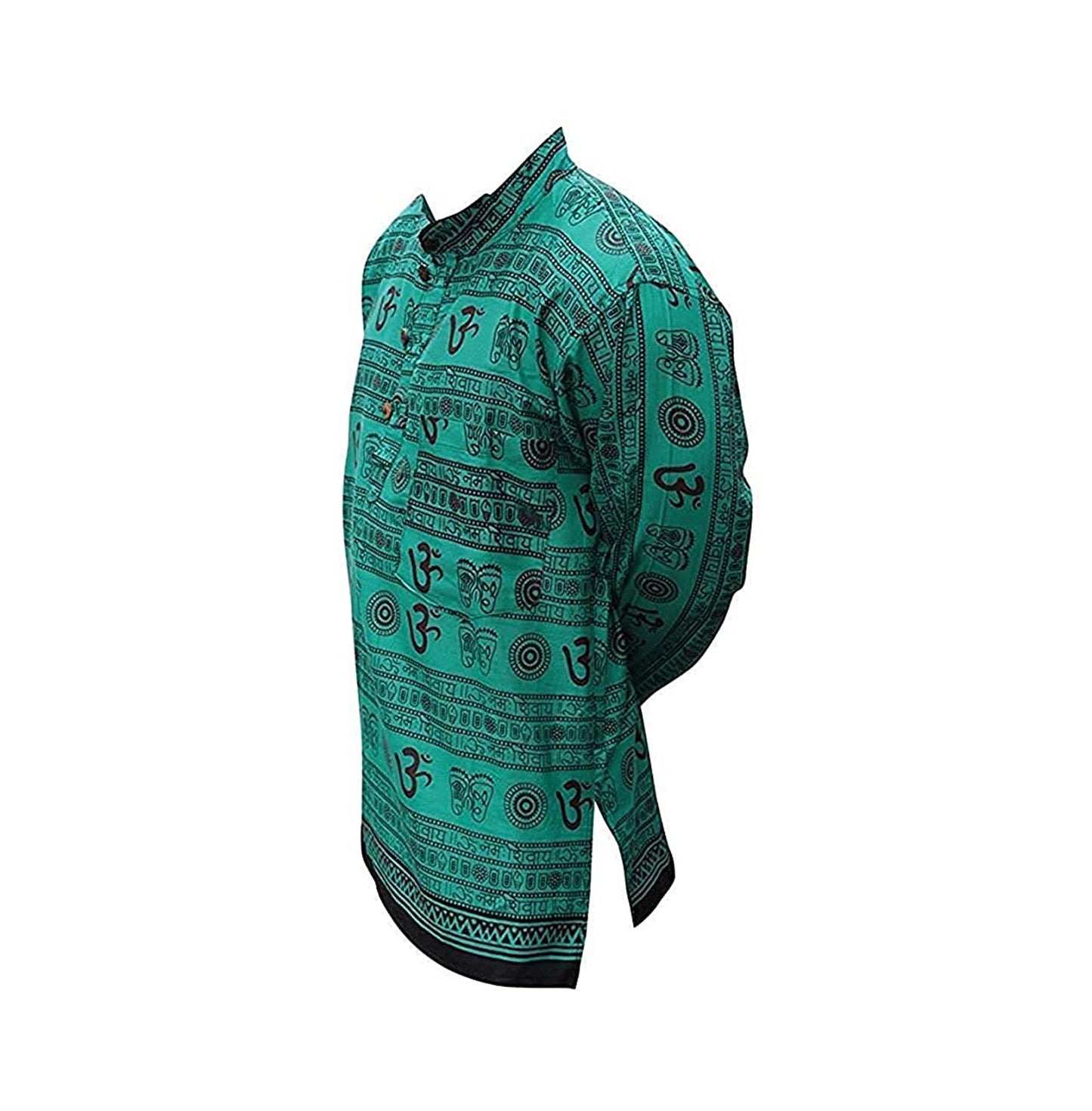 Men's Om Print Hippie Grandpa Shirt