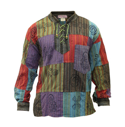 stonewashed-patchwork-kurtha-holiday-shirt-for-men