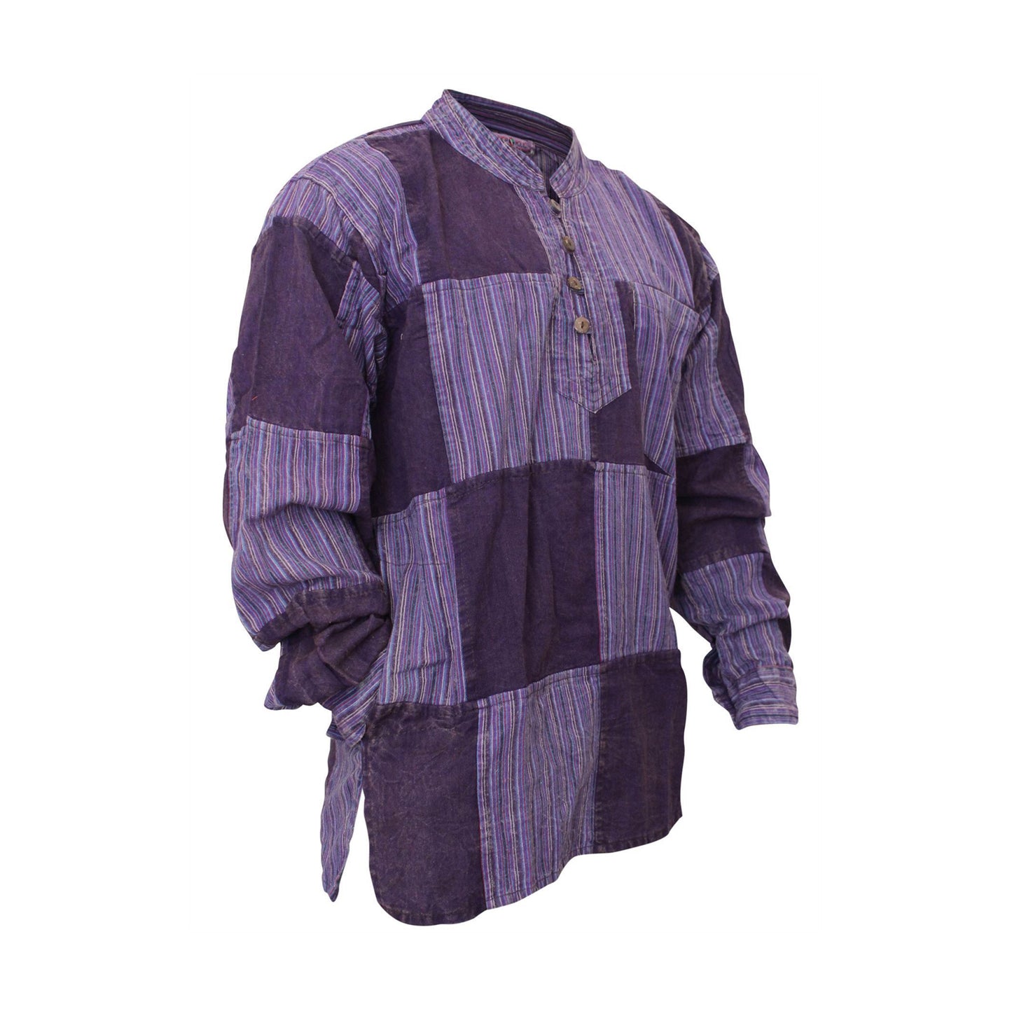 stonewashed-stripe-plain-patch-shirt-for-men