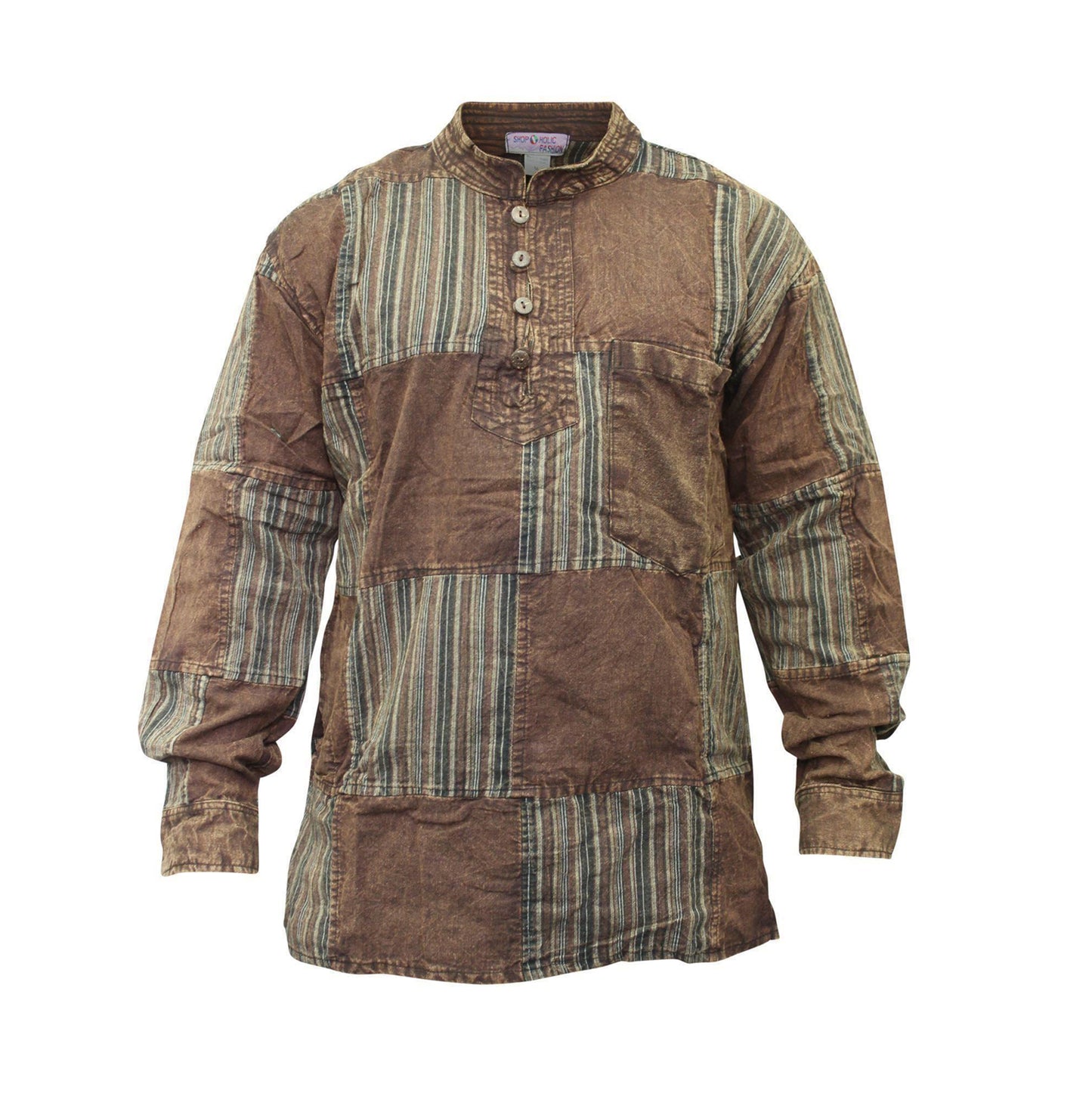 stonewashed-stripe-plain-patch-shirt-for-men