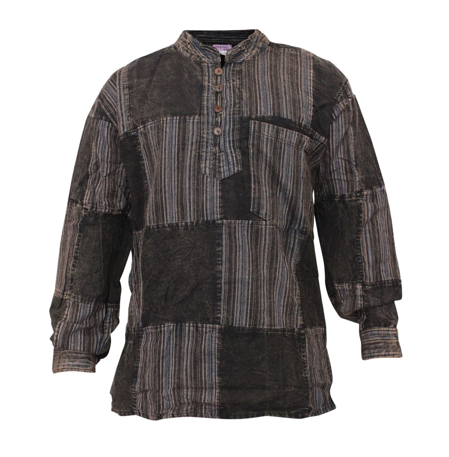 stonewashed-stripe-plain-patch-shirt-for-men