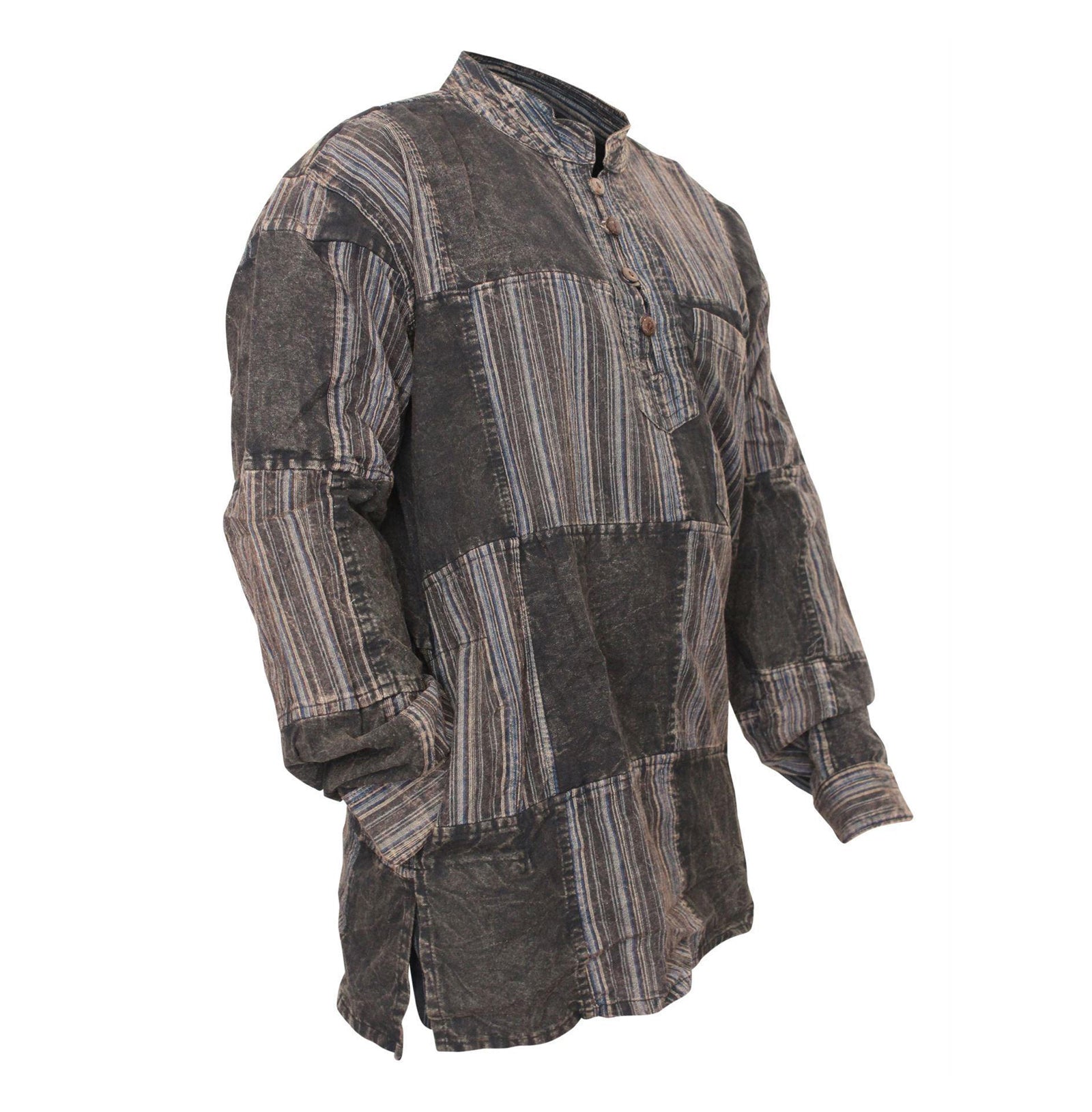 stonewashed-stripe-plain-patch-shirt-for-men