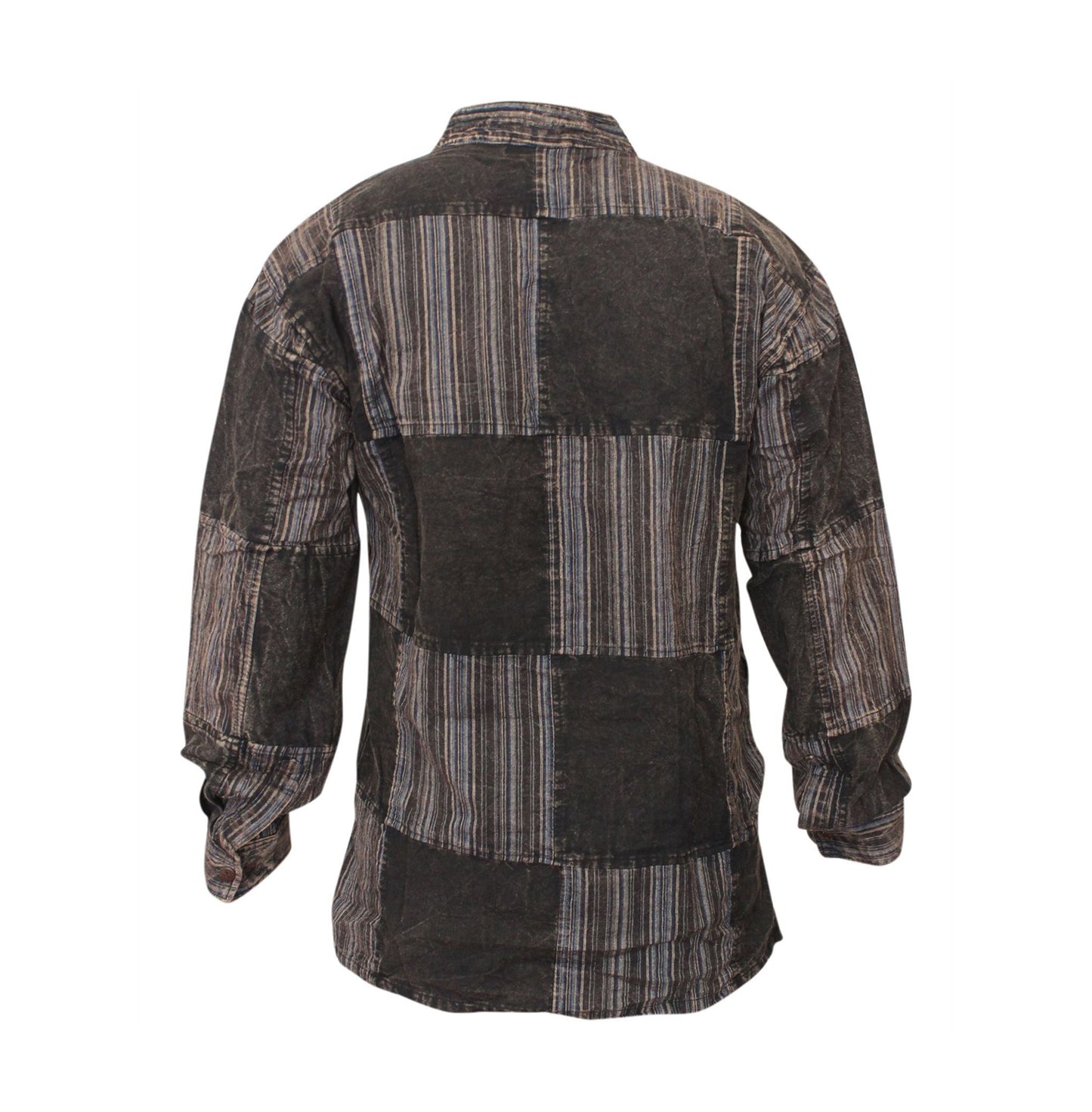 stonewashed-stripe-plain-patch-shirt-for-men