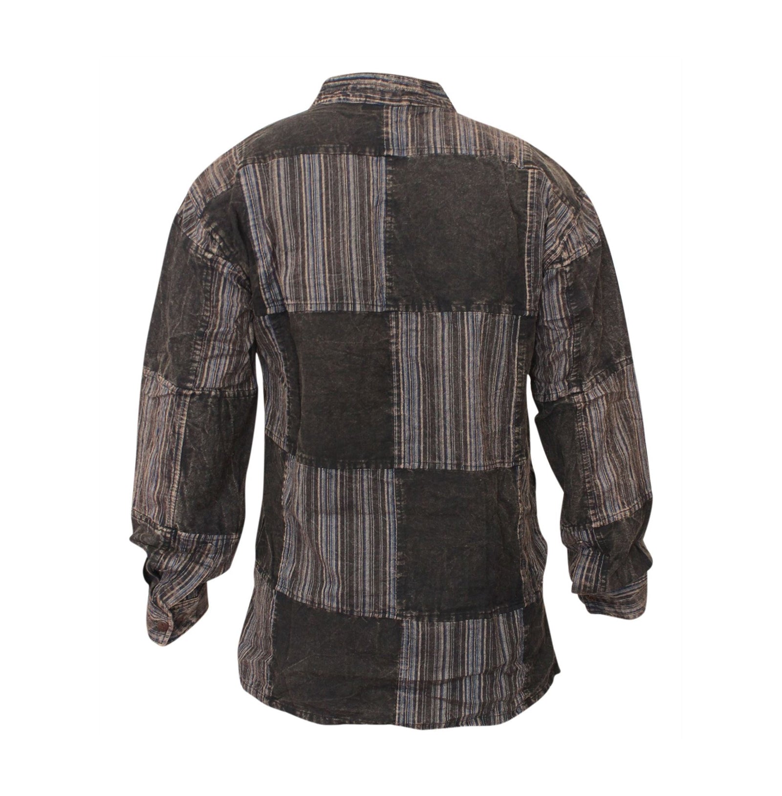 stonewashed-stripe-plain-patch-shirt-for-men