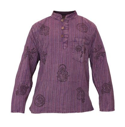 stripe-traditional-collarless-grandad-shirts-for-men