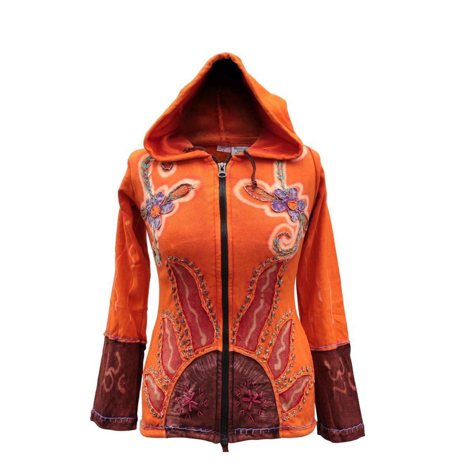 sun-flames-floral-print-hoodie-jacket-for-women