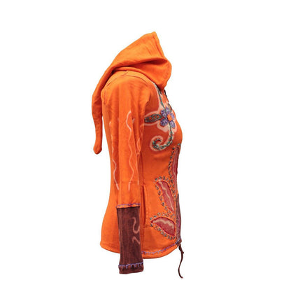 sun-flames-floral-print-hoodie-jacket-for-women