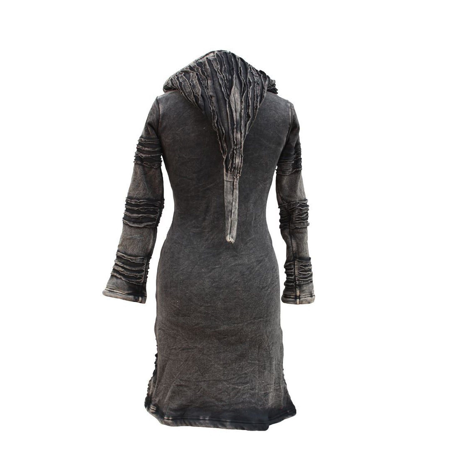 Women's Stonewashed Razor Cut Knee Length Jacket